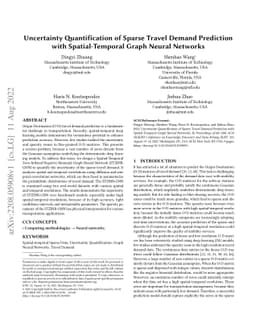 Uncertainty Quantification of Sparse Travel Demand Prediction with
  Spatial-Temporal Graph Neural Networks
