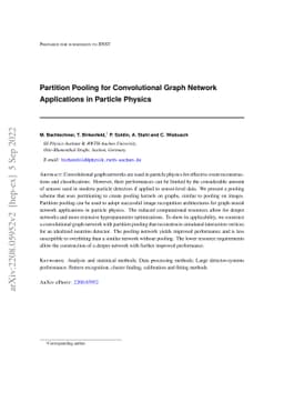 Partition Pooling for Convolutional Graph Network Applications in
  Particle Physics