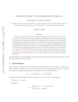 Generative Models: An Interdisciplinary Perspective
