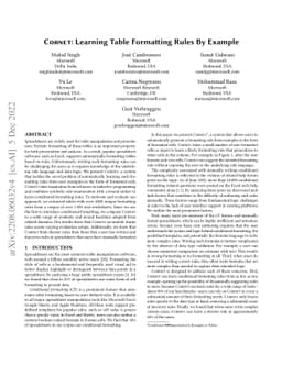 CORNET: Learning Table Formatting Rules By Example