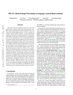 MILAN: Masked Image Pretraining on Language Assisted Representation