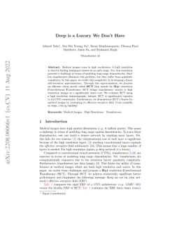 Deep is a Luxury We Don't Have