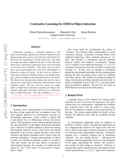 Contrastive Learning for OOD in Object detection