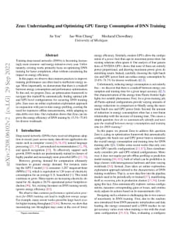 Zeus: Understanding and Optimizing GPU Energy Consumption of DNN
  Training