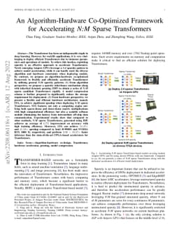 An Algorithm-Hardware Co-Optimized Framework for Accelerating N:M Sparse
  Transformers