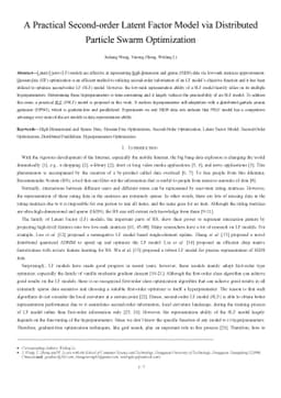 A Practical Second-order Latent Factor Model via Distributed Particle
  Swarm Optimization