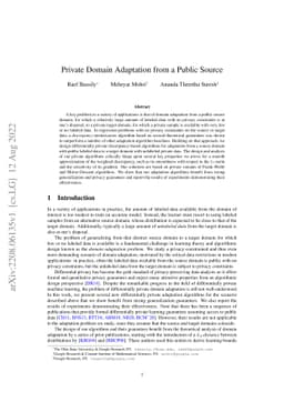 Private Domain Adaptation from a Public Source