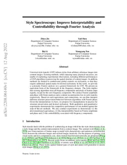 Style Spectroscope: Improve Interpretability and Controllability through
  Fourier Analysis