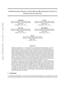A Knowledge Distillation-Based Backdoor Attack in Federated Learning