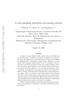A sub-sampling algorithm preventing outliers