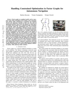Handling Constrained Optimization in Factor Graphs for Autonomous
  Navigation