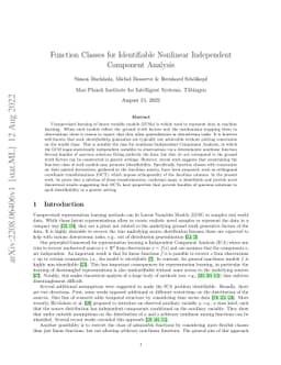 Function Classes for Identifiable Nonlinear Independent Component
  Analysis