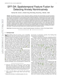 SFF-DA: Sptialtemporal Feature Fusion for Detecting Anxiety
  Nonintrusively