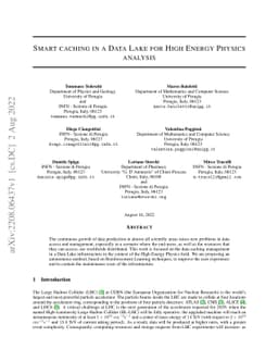 Smart caching in a Data Lake for High Energy Physics analysis
