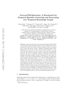 ForecastTKGQuestions: A Benchmark for Temporal Question Answering and
  Forecasting over Temporal Knowledge Graphs
