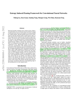 Entropy Induced Pruning Framework for Convolutional Neural Networks