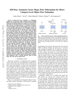 SSP-Pose: Symmetry-Aware Shape Prior Deformation for Direct
  Category-Level Object Pose Estimation