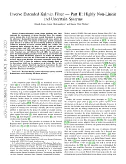 Inverse Extended Kalman Filter -- Part II: Highly Non-Linear and
  Uncertain Systems