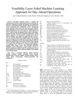 Feasibility Layer Aided Machine Learning Approach for Day-Ahead
  Operations