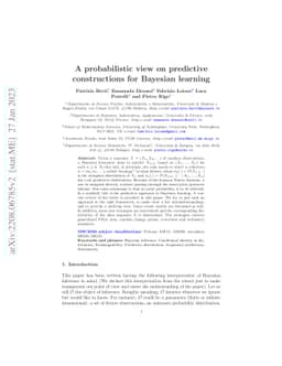 A probabilistic view on predictive constructions for Bayesian learning