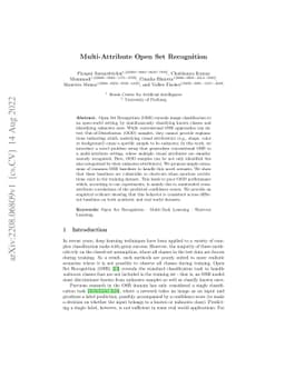 Multi-Attribute Open Set Recognition