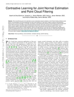 Contrastive Learning for Joint Normal Estimation and Point Cloud
  Filtering