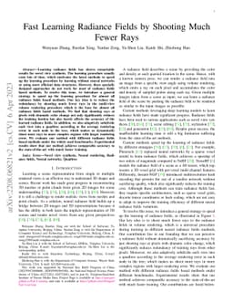 Fast Learning Radiance Fields by Shooting Much Fewer Rays