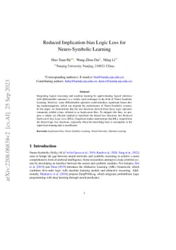 Reduced Implication-bias Logic Loss for Neuro-Symbolic Learning