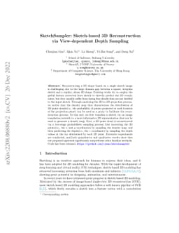SketchSampler: Sketch-based 3D Reconstruction via View-dependent Depth
  Sampling
