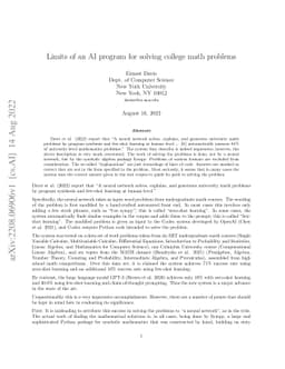 Limits of an AI program for solving college math problems