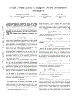 Model Generalization: A Sharpness Aware Optimization Perspective