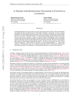 A Theory for Knowledge Transfer in Continual Learning