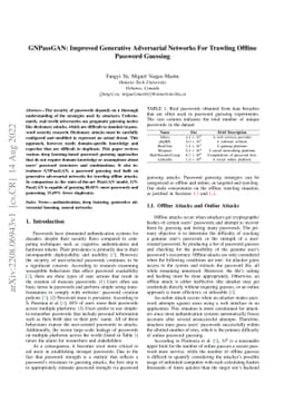 GNPassGAN: Improved Generative Adversarial Networks For Trawling Offline
  Password Guessing