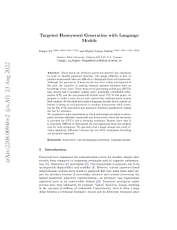 Targeted Honeyword Generation with Language Models