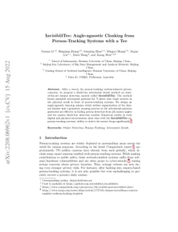 InvisibiliTee: Angle-agnostic Cloaking from Person-Tracking Systems with
  a Tee