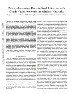 Privacy-Preserving Decentralized Inference with Graph Neural Networks in
  Wireless Networks