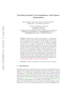 Learning Semantic Correspondence with Sparse Annotations
