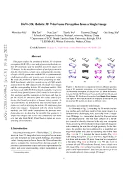 HoW-3D: Holistic 3D Wireframe Perception from a Single Image