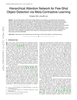 Hierarchical Attention Network for Few-Shot Object Detection via
  Meta-Contrastive Learning