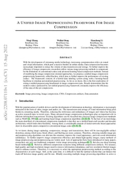 A Unified Image Preprocessing Framework For Image Compression