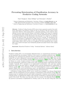 Preventing Deterioration of Classification Accuracy in Predictive Coding
  Networks
