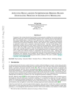 Applying Regularized Schrödinger-Bridge-Based Stochastic Process in
  Generative Modeling