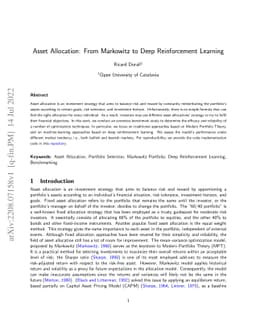 Asset Allocation: From Markowitz to Deep Reinforcement Learning