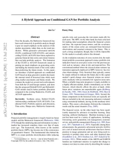 A Hybrid Approach on Conditional GAN for Portfolio Analysis