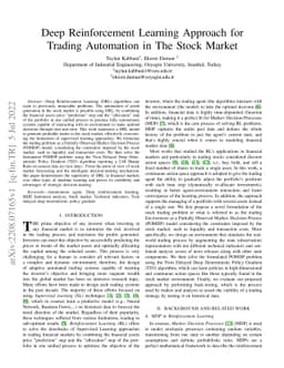 Deep Reinforcement Learning Approach for Trading Automation in The Stock
  Market