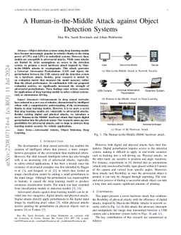 A Human-in-the-Middle Attack against Object Detection Systems