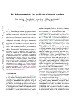 HEFT: Homomorphically Encrypted Fusion of Biometric Templates