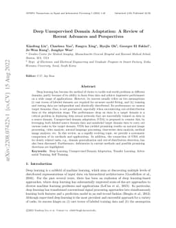 Deep Unsupervised Domain Adaptation: A Review of Recent Advances and
  Perspectives