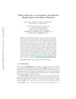 Object Discovery via Contrastive Learning for Weakly Supervised Object
  Detection