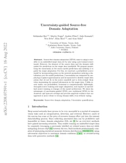 Uncertainty-guided Source-free Domain Adaptation